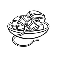 Clew of thread in line vector illustration