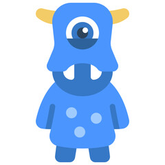 Hippo Face Monster Icon