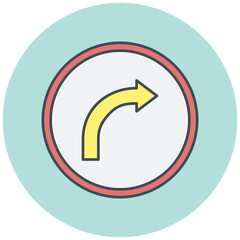 Curved Right Icon Design