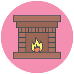 Fototapeta premium Fireplace Icon Design