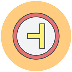 Side Road Left Icon Design