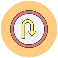 U Turn Icon Design