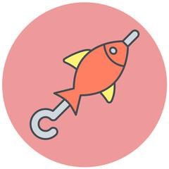 Fish Skewer Icon Design