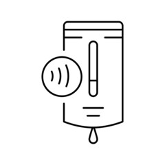 antiseptic dispenser contactless line icon vector illustration