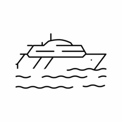 Obraz premium yacht transport line icon vector illustration