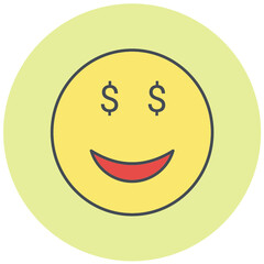 Greed Emoji Icon Design