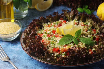Traditional Levantine vegetarian salad tabbouleh