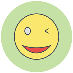 Wink Emoji Icon Design