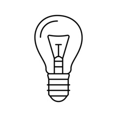 glass light bulb line icon vector illustration