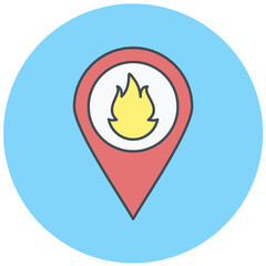 Fire Location Icon Design