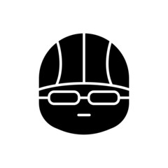 Swimmer icon vector. Swimming, athlete, sport, head. Solid icon style, glyph. Simple design illustration editable