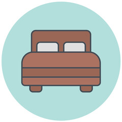 Double Bed Icon Design