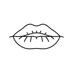 lip facial line icon vector illustration