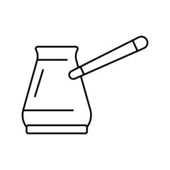 cezve for brew coffee line icon vector illustration