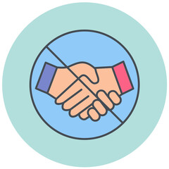 No Shake Hands Icon Design
