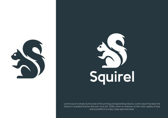 squirrel logo design. logo template © Rezaalfarid204