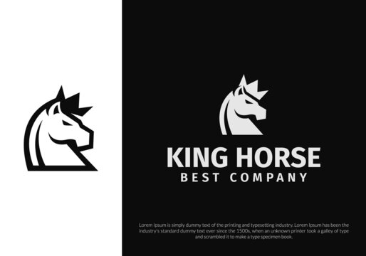 horse king logo design. logo template