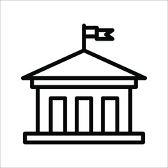 City hall building line icon, line vector sign, isolated on white background, Capitol symbol, logo illustration, Editable stroke, eps 10.