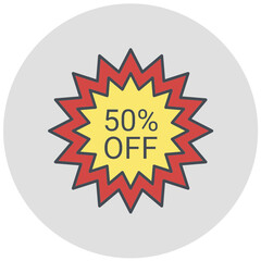 50% Discount Icon Design