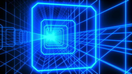 a neon colored technical background (3d rendering)