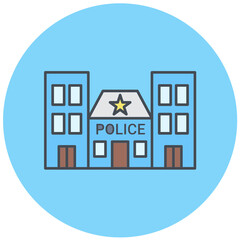 Fototapeta na wymiar Police station Icon Design