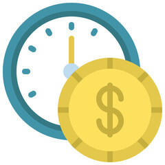 Fototapeta premium Time Is Money Icon