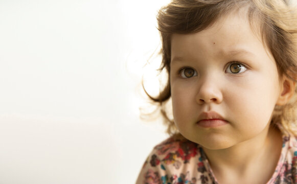 Close up portrait of a cute little girl