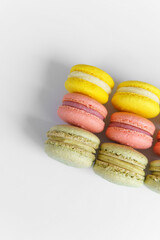Colorful macaroons isolated on white
