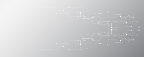 Grey white Abstract technology background,Hi tech digital connect, communication, high technology concept, science background