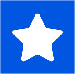 White carved star on blue background.