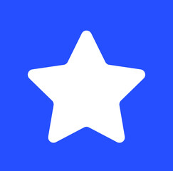 White carved star on blue background.