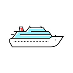 cruise ship liner color icon vector illustration