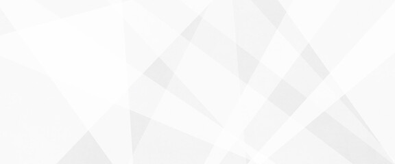 Abstract white Geometric banner design background, Abstract banner of translucent triangles in white colors, white and grey background. space design concept. Decorative web layout or poster, banner.	