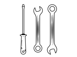 Tool set, wrench, screwdriver