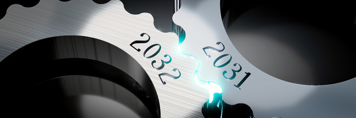 2031, 2032 - gears concept - 3D illustration