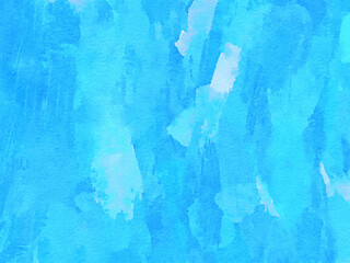 Abstract blue handpainted background with scratches and messy brush strokes