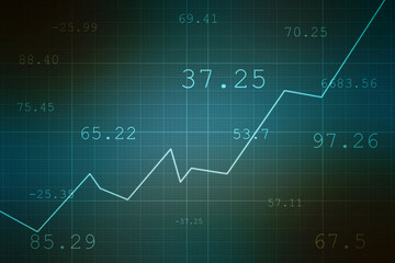 Business Growth graph on technology background, Futuristic raise arrow chart digital transformation abstract technology background. Big data and business growth currency stock and investment economy