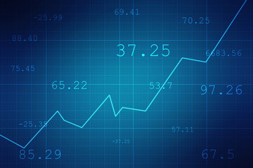 Business Growth graph on technology background, Futuristic raise arrow chart digital transformation abstract technology background. Big data and business growth currency stock and investment economy