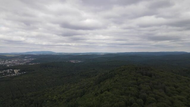 Aerial view of forest in Kaiserslautern Germany