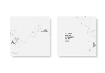 Vector brochure design. Abstract template with connected dot and line. Chemistry and biology concept