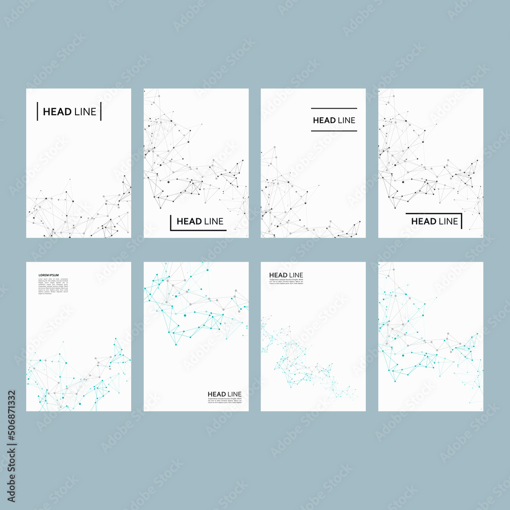 Poster Vector connect lines and dots. Brochure template for technology and science. EPS 10