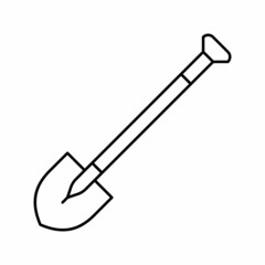 shovel tool line icon vector illustration