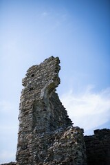 ruins of a castle against blue sky