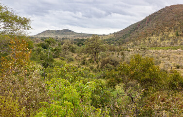 Obraz premium The lookout view at Orpen dam, Kruger park, South Africa.