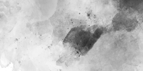 Grey watercolor grungy textured on white paper with splatter background illustration. White painted cement wall texture.  Old grunge textures with scratches and cracks. Graphite sandstone wall grunge.