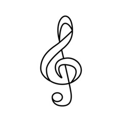 clef music line icon vector illustration