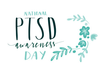 National PTSD Awareness Day hand lettering vector illustration