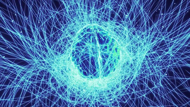 Abstract Human Brain activity with traces and particles