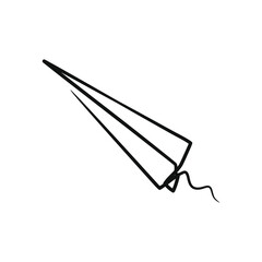 Continuous one line art drawing of paper plane