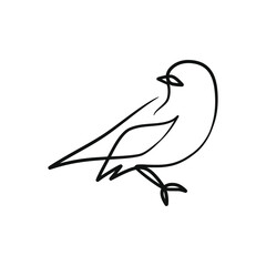 Continuous one line art drawing of bird
